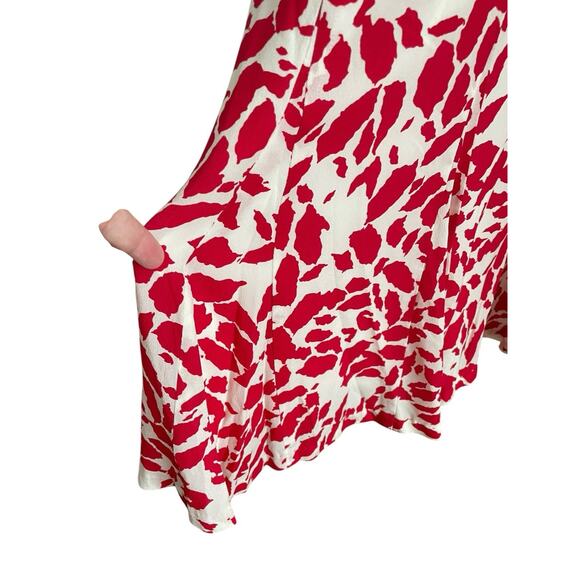 VTG Liz Claiborne Skirt Womens  6 Red Hot Artsy Flowy Career Boss Babe Rich Mom - Picture 3 of 9
